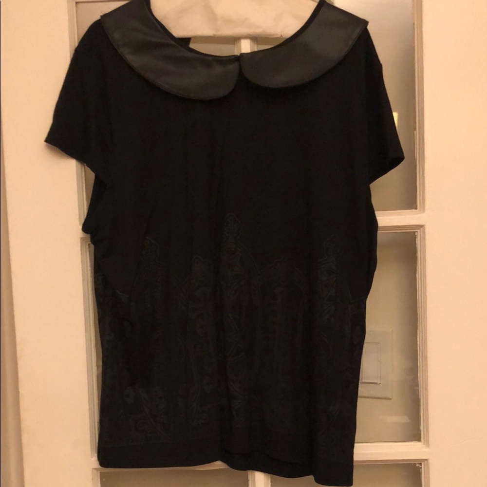 Black Peter Pan Collar Top By kill star size